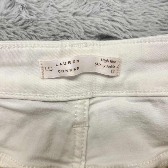 Lauren Conrad Jeans Women’s 12 High Rise Skinny Ankle White Denim Stretch Casual - Picture 3 of 7